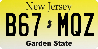 NJ license plate B67MQZ