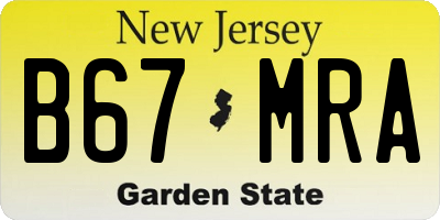 NJ license plate B67MRA