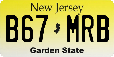 NJ license plate B67MRB