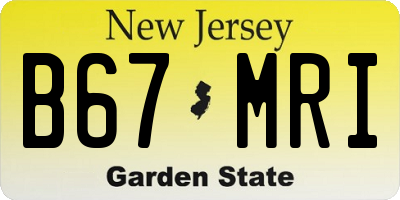 NJ license plate B67MRI