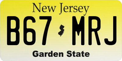 NJ license plate B67MRJ
