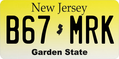 NJ license plate B67MRK