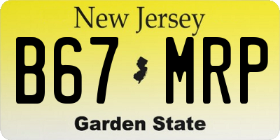 NJ license plate B67MRP