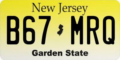 NJ license plate B67MRQ