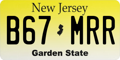 NJ license plate B67MRR