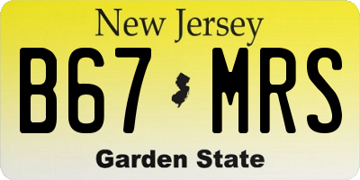 NJ license plate B67MRS