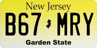 NJ license plate B67MRY