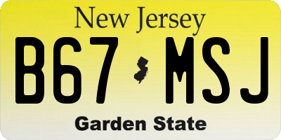 NJ license plate B67MSJ
