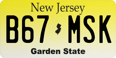 NJ license plate B67MSK