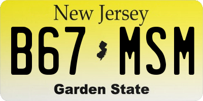NJ license plate B67MSM