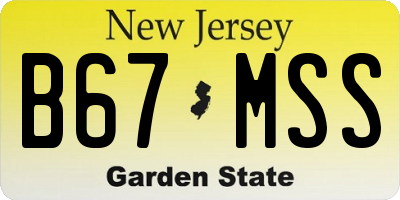 NJ license plate B67MSS