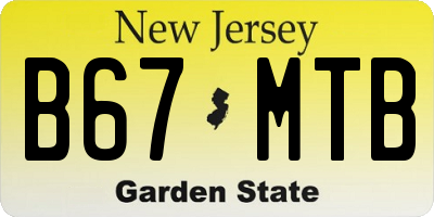 NJ license plate B67MTB