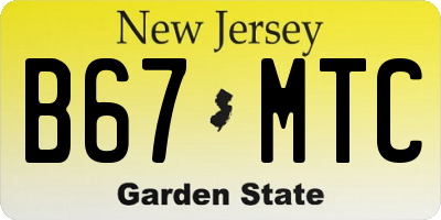 NJ license plate B67MTC