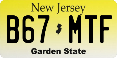 NJ license plate B67MTF