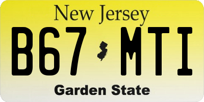 NJ license plate B67MTI