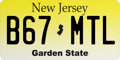 NJ license plate B67MTL