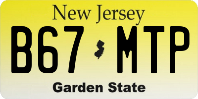 NJ license plate B67MTP
