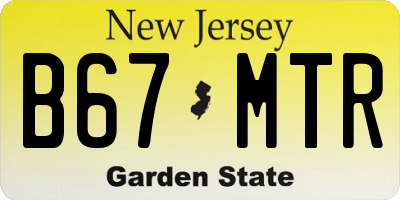 NJ license plate B67MTR