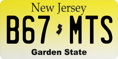 NJ license plate B67MTS