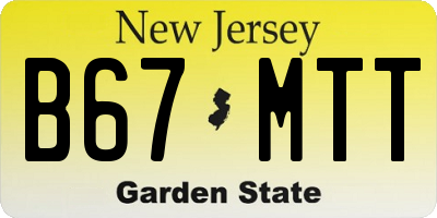 NJ license plate B67MTT