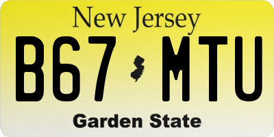 NJ license plate B67MTU