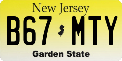 NJ license plate B67MTY