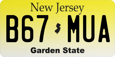NJ license plate B67MUA