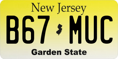 NJ license plate B67MUC