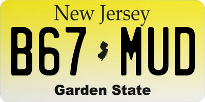 NJ license plate B67MUD