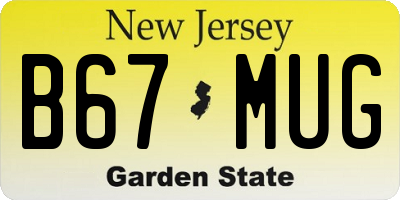 NJ license plate B67MUG
