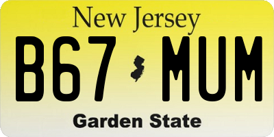 NJ license plate B67MUM