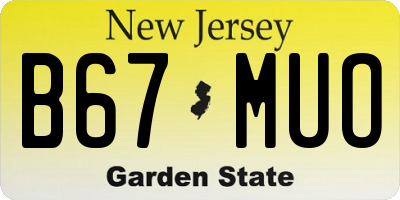 NJ license plate B67MUO