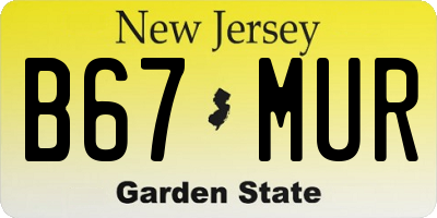 NJ license plate B67MUR