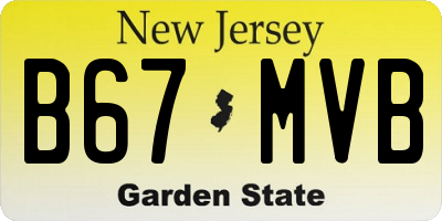NJ license plate B67MVB