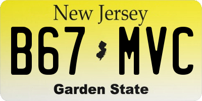 NJ license plate B67MVC