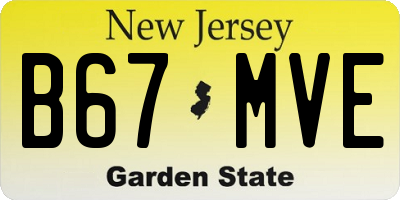NJ license plate B67MVE