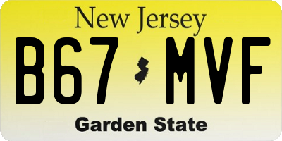 NJ license plate B67MVF