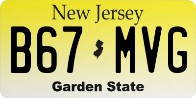 NJ license plate B67MVG