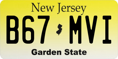 NJ license plate B67MVI