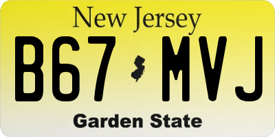 NJ license plate B67MVJ
