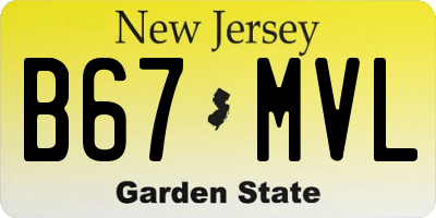 NJ license plate B67MVL