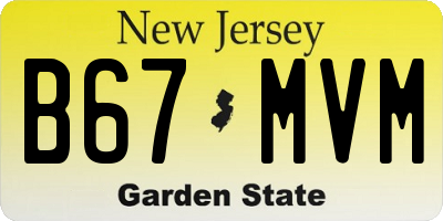 NJ license plate B67MVM