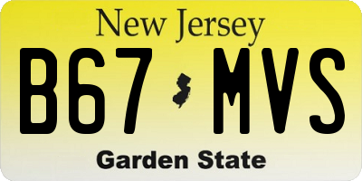 NJ license plate B67MVS