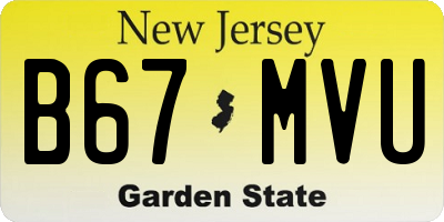 NJ license plate B67MVU