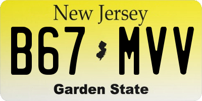NJ license plate B67MVV