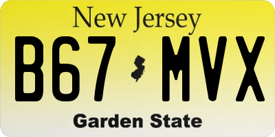 NJ license plate B67MVX