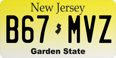 NJ license plate B67MVZ