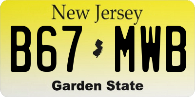 NJ license plate B67MWB