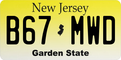 NJ license plate B67MWD