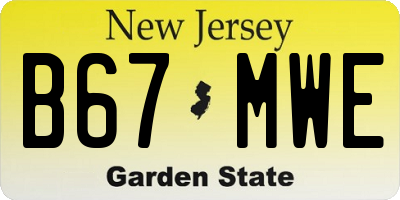 NJ license plate B67MWE
